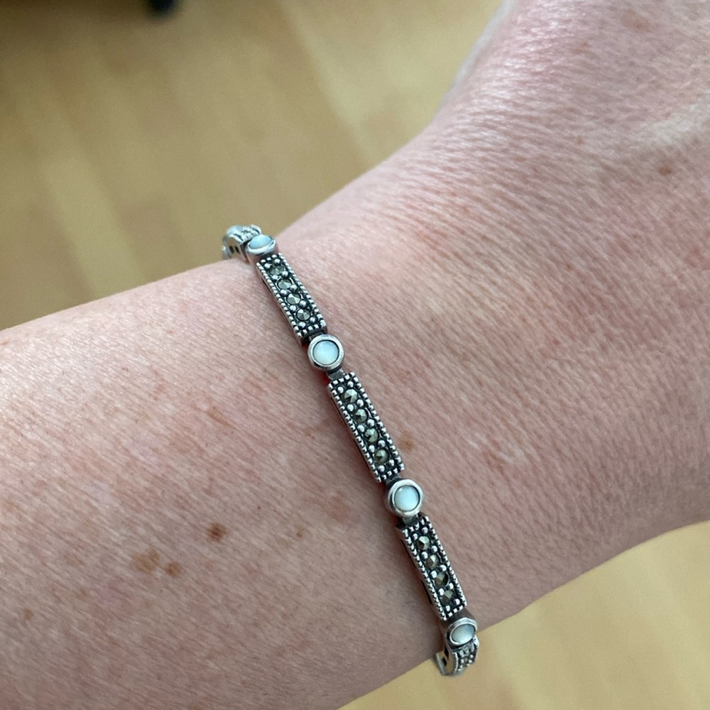 Sterling silver & Marcasite ring and bracelet